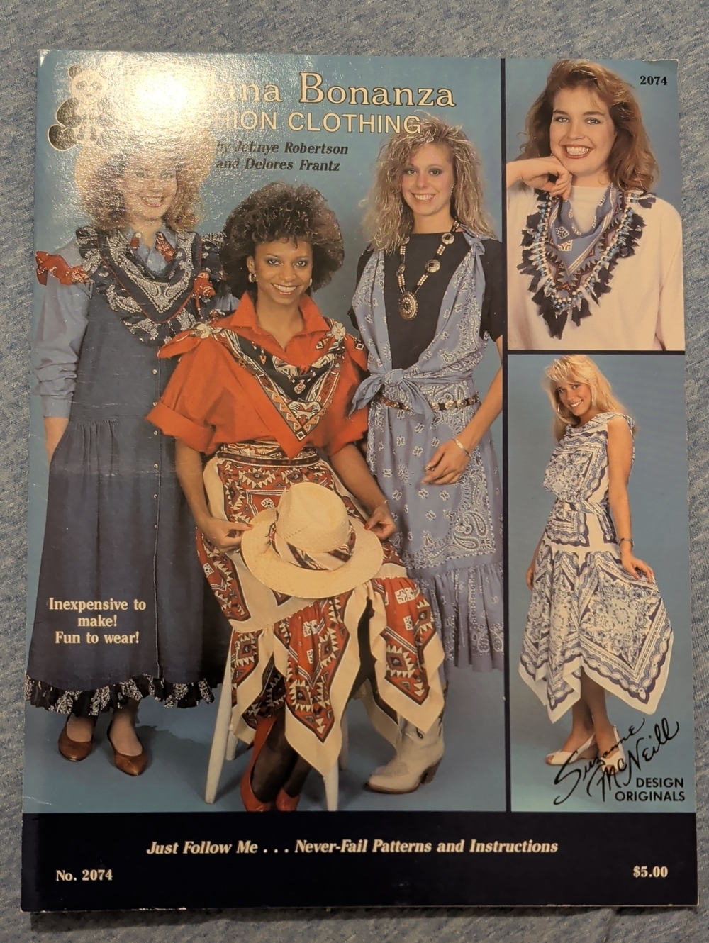 Vintage Bandana Bonanza Pattern 1980s DIY Clothing No. 2074. 1989